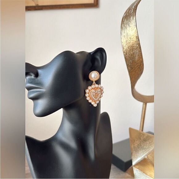 Vintage style heart earrings N340 - Picture 3 of 4